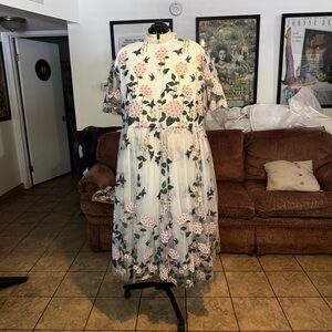 *Jessa Kae* Elegant Floral Lace Midi Dress